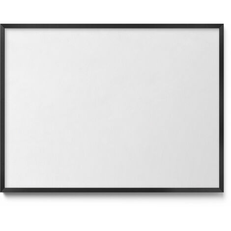 Tableau Magnétique en Métal pour Aimants - Motif Couleur blanche - Minimaliste - Cadre Noir - 80x60 cm - Tableau Métallique Aimanté