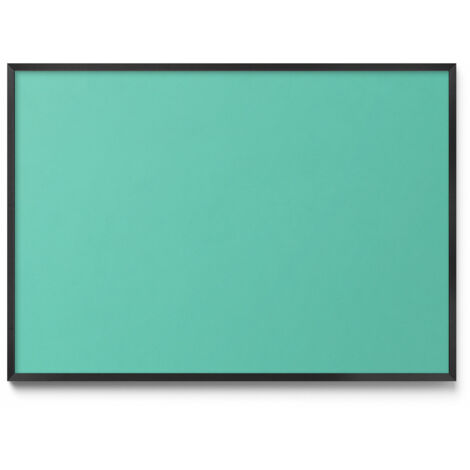 Tableau Magnétique en Métal pour Aimants - Motif Couleur menthe - Minimaliste - Cadre Noir - 100x70 cm - Tableau Métallique Aimanté