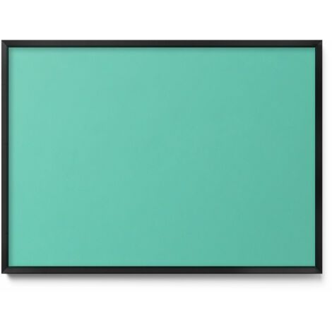 Tableau Magnétique en Métal pour Aimants - Motif Couleur menthe - Minimaliste - Cadre Noir - 70x50 cm - Tableau Métallique Aimanté