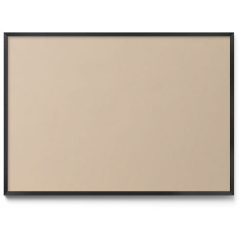 Tableau Magnétique en Métal pour Aimants - Motif Couleur beige - Minimaliste - Cadre Noir - 100x70 cm - Tableau Métallique Aimanté (1/5)
