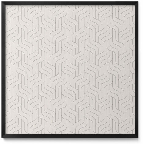 Tableau Magnétique en Métal pour Aimants - Motif Linéaire régulier - Minimaliste - Cadre Noir - 50x50 cm - Tableau Métallique Aimanté