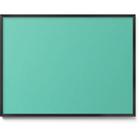 Tableau Magnétique en Métal pour Aimants - Motif Couleur menthe - Minimaliste - Cadre Noir - 80x60 cm - Tableau Métallique Aimanté