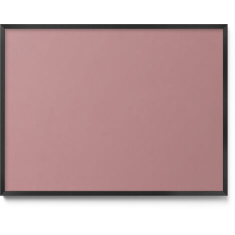 Tableau Magnétique en Métal pour Aimants - Motif Couleur rose pastel - Minimaliste - Cadre Noir - 80x60 cm - Tableau Métallique Aimanté