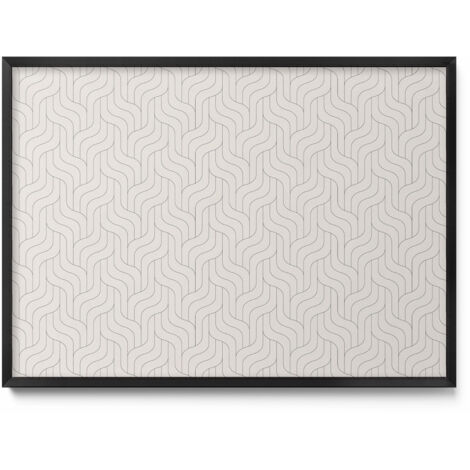 Tableau Magnétique en Métal pour Aimants - Motif Linéaire régulier - Minimaliste - Cadre Noir - 70x50 cm - Tableau Métallique Aimanté