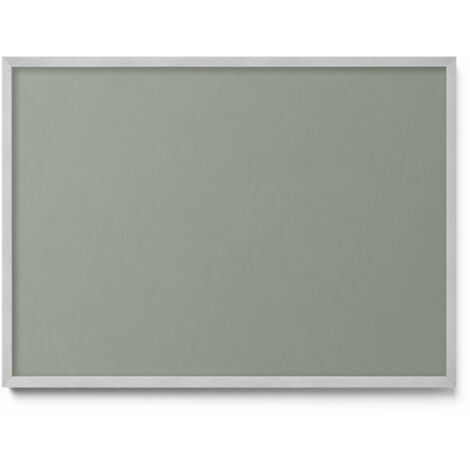 Tableau Magnétique décoratif en Métal – idéal pour Aimants - Couleur olive clair - Minimaliste - Cadre Argenté - 70x50 cm - Panneau Magnétique (1/5)