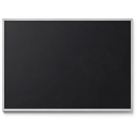 Tableau Magnétique décoratif en Métal – idéal pour Aimants - Couleur noire - Minimaliste - Cadre Argenté - 100x70 cm - Panneau Magnétique (1/5)