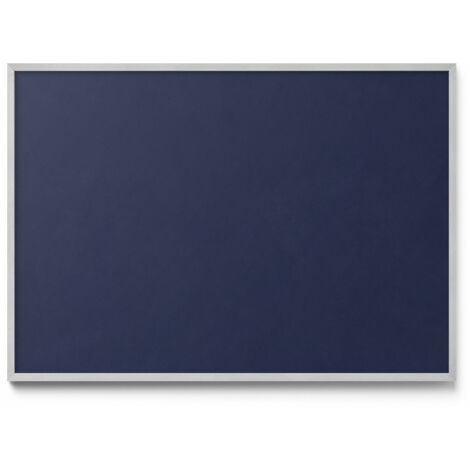 Tableau Magnétique décoratif en Métal – idéal pour Aimants - Couleur bleu marine foncé - Minimaliste - Cadre Argenté - 100x70 cm - Panneau Magnétique (1/5)