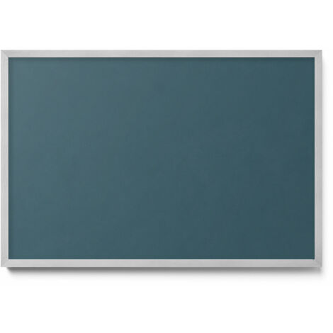 Tableau Magnétique décoratif en Métal – idéal pour Aimants - Couleur bleu sarcelle foncé - Minimaliste - Cadre Argenté - 60x40 cm - Panneau Magnétique (1/5)