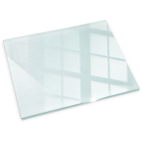 Plaque de Verre pour Cheminée 60x40 Revêtement de Sol Plancher Plaque de Base de Foyer Pare-feu Protection Contre Etincelles Rectangulaire Clair