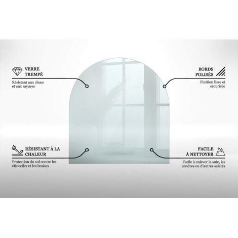 Plaque Verre Trempé 60x40 Cm Imprimé Grain De Bois – Pare-Étincelles Élégant Pour Cheminée & Poêle à Bois, Protection Sol Anti-Chaleur & Décorative