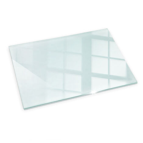 Plaque de Verre pour Cheminée 100x70 Revêtement de Sol Plancher Plaque de Base de Foyer Pare-feu Protection Contre Etincelles Rectangulaire Clair