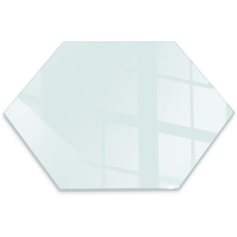 Plaque de Verre pour Poêle et Cheminée Trempé h40 cm Forme Polygonale Protection Thermique Résistante aux Étincelles et aux Rayures Plaque de Sol