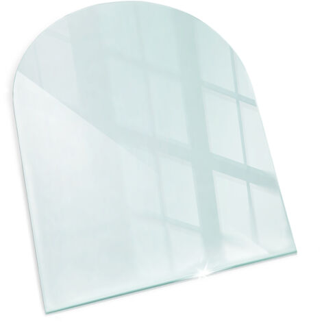 Plaque de Verre pour Cheminée Pare-étincelles pour Poêle Verre Trempé 100x100 cm de Sol Arc Segmenté Protection Contre la Chaleur