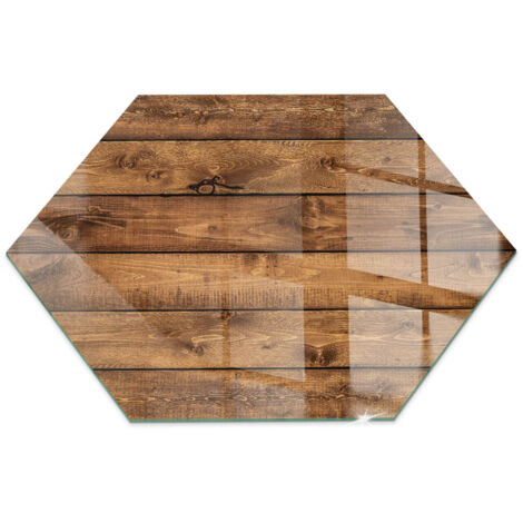 Plaque en verre trempé de sol décorative imprimée premium sous cheminée Planche en bois avec grain h40 cm (1/5)