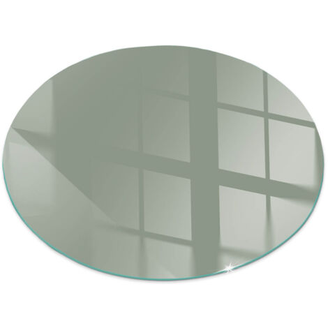Plaque décorative de protection avec impression graphique en verre trempé sous cheminée Couleur Gris-vert Ronde fi 70 cm (1/5)