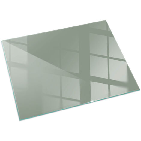 Plaque Rectangulaire décorative de protection avec impression graphique en verre trempé sous cheminée Couleur Gris-vert 60x40 cm (1/5)