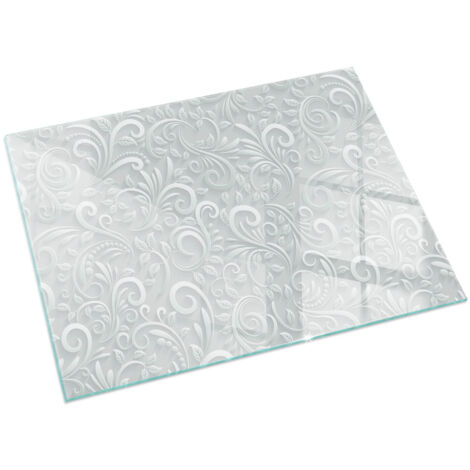 Décorative Plaque en verre trempé pour avec impression pour cheminée de protection pour salon Motif végétal élégant 120x80 cm (1/5)