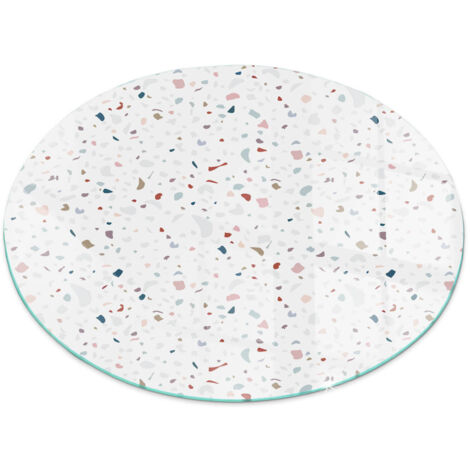 Décorative Plaque en verre trempé pour avec impression pour cheminée de protection pour salon Motif avec petites formes Ronde fi 60 cm (1/5)