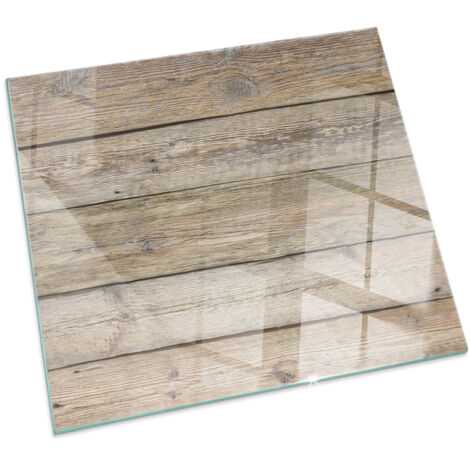 Plaque en verre trempé de sol décorative de sol avec impression sous cheminée Planches en bois naturel Carrée 60x60 cm (1/5)
