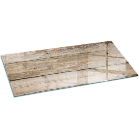 Plaque de protection de sol en verre pour cheminée ou poêle moderne anti-chaleur et étincelles Planches de bois disposées 125x50 cm (1/5)