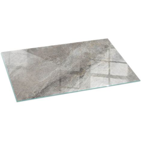 Base Grande Plaque en verre trempé de sol décorative imprimée sous cheminée Motif de pierre naturelle 140x70 cm (1/5)