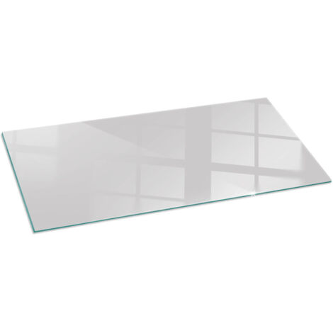 Plaque de cheminée en verre trempé protection du sol contre les étincelles Couleur Gris 125x50 cm
