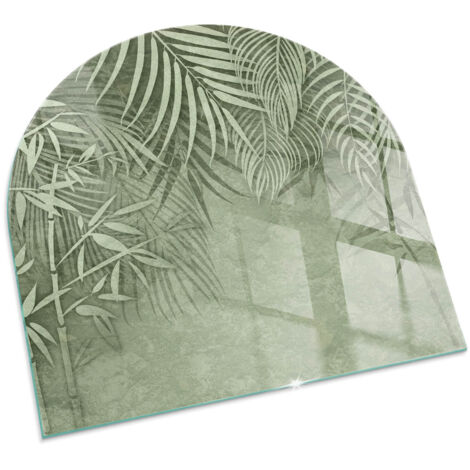 Plaque Carrée décorative de sol avec impression sous cheminée protection et design Feuilles tropicales en arrière-plan 100x100 cm (1/5)