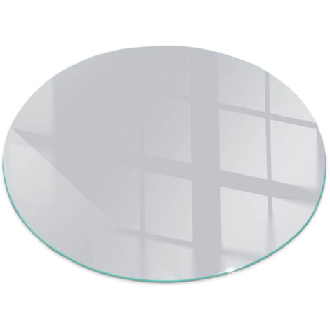 Plaque de protection ronde en verre trempé de sol décorative imprimée sous cheminée Couleur Gris Ronde fi 80 (1/5)