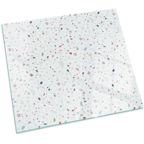 Décorative Plaque en verre trempé pour avec impression pour cheminée de protection pour salon Motif avec petites formes Carrée 50x50 cm (1/5)