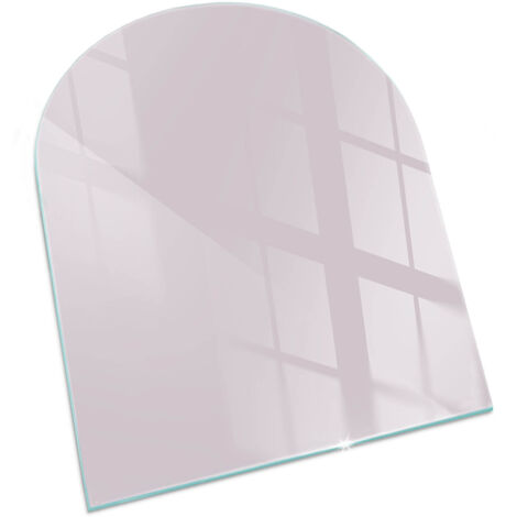 Plaque Rectangulaire de cheminée en verre trempé protection du sol contre les étincelles Couleur Violet clair 80x70 cm (1/5)