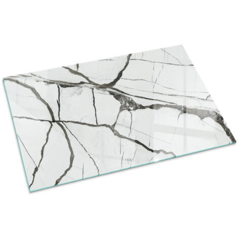 Plaque Rectangulaire décorative de protection avec impression sous cheminée pour salon Motif veines marbrées 100x70 cm