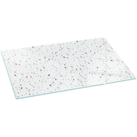 Plaque de cheminée en verre trempé protection du sol contre les étincelles Motif avec petites formes 120x60 cm (1/5)