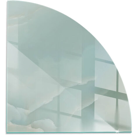 Décorative Plaque en verre trempé pour cheminée protection contre les braises et étincelles Motif marbre délicat 1/4 100x100 cm (1/5)