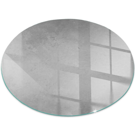 Plaque ronde en verre Cheminée Protecteur de Sol Sous la Cheminée Verre Trempé Protection Thermique Texture de béton avec effet Ronde fi 80