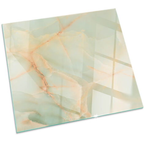 Base décorative Plaque de protection avec impression sous cheminée pour salon Motif marbré abstrait Carrée 50x50 cm (1/5)