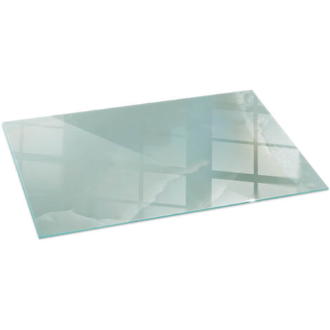 Décorative Plaque en verre trempé pour cheminée indépendante de sol avec impression Motif marbre délicat 120x60 cm (1/5)