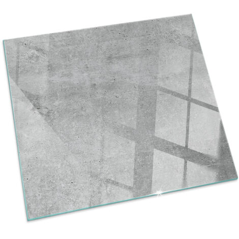 Base décorative Plaque de protection avec impression sous cheminée pour salon Texture de béton brut Carrée 50x50 cm (1/5)