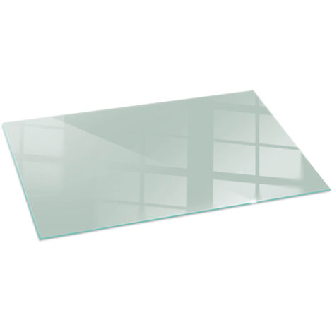 Plaque de protection en verre trempé de sol décorative imprimée sous cheminée Couleur Vert clair 100x50 cm (1/5)