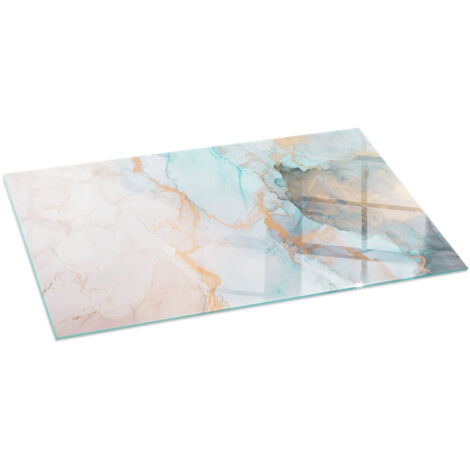 Grande Plaque décorative imprimée sous cheminée et poêle indépendant Protection Thermique Motif fluide abstrait 140x70 cm (1/5)