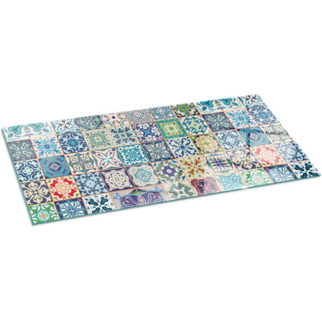 Décorative Plaque en verre trempé pour avec impression pour cheminée de protection pour salon Motifs mosaïques sur carreaux 125x50 cm (1/5)