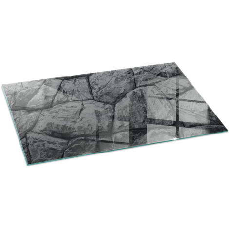 Plaque de protection en verre trempé de sol décorative imprimée sous cheminée Motif pierre naturelle 100x50 cm (1/5)
