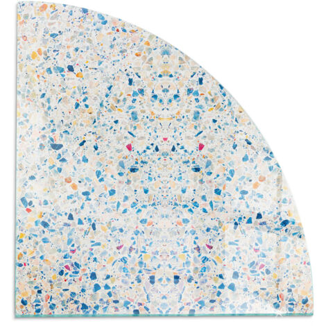 Plaque en verre trempé décorative de sol avec impression sous cheminée Motif texturé abstrait 1/4 100x100 cm (1/5)