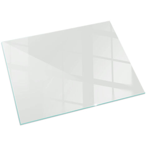 Plaque Rectangulaire de protection en verre trempé pour cheminée protection contre les étincelles Couleur Gris 60x40 cm