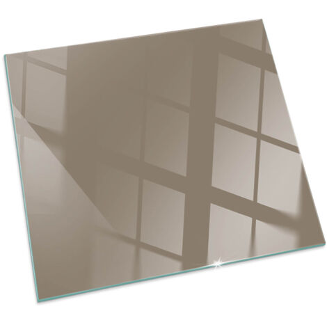 Plaque décorative de protection avec impression graphique en verre trempé sous cheminée Couleur Marron Carrée 60x60 cm (1/5)