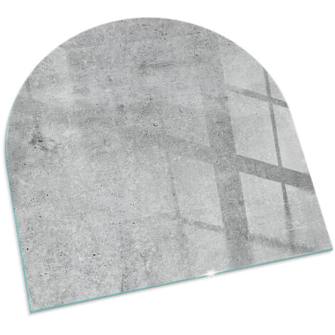 Plaque Carrée en verre trempé de sol décorative de sol avec impression sous cheminée Texture de béton brut 100x100 cm (1/5)