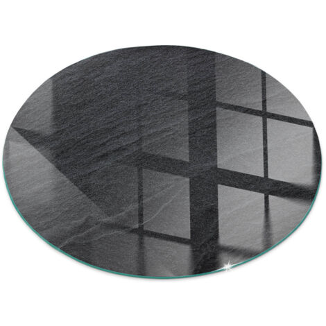 Plaque ronde de sol sous poêle à bois en verre trempé protection thermique du plancher Texture de pierre naturelle Ronde fi 100 cm