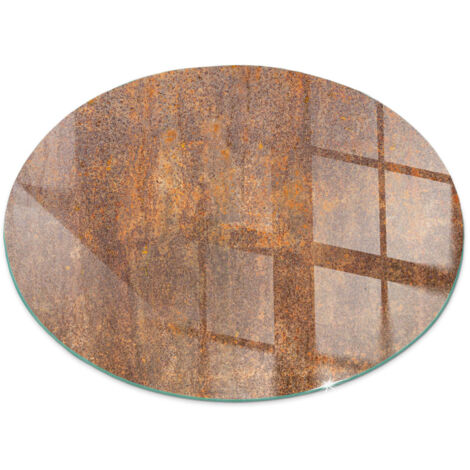 Base décorative Plaque ronde de protection avec impression sous cheminée pour salon Texture rouillée sur métal Ronde fi 90 (1/5)