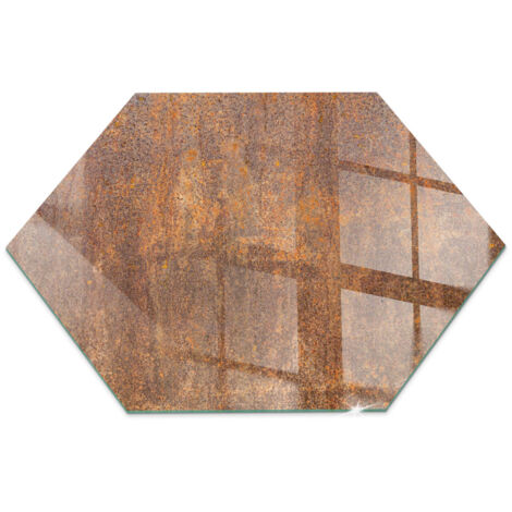 Plaque de protection de sol en verre trempé pour cheminée et poêle à bois pare-feu contre les étincelles Texture rouillée sur métal h40 cm