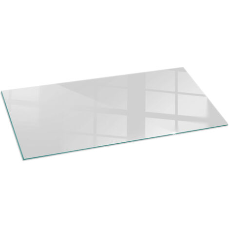 Plaque de protection en verre trempé de sol décorative imprimée sous cheminée Couleur Gris 125x50 cm