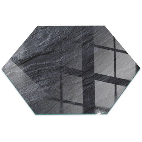 Plaque de sol pour cheminée ou poêle en verre trempé avec impression Texture surface pierre h40 cm (1/5)